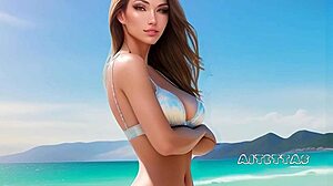 sandra, the virgin teen, stays untouched while naked on the beach