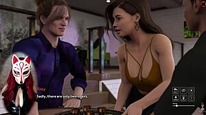 A brunette in a brothel wears costumes and plays sexual games
