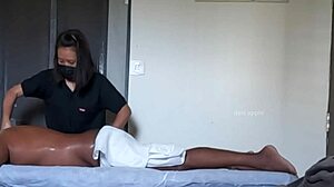 hey, cute girl gives relaxing ass massage