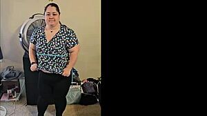 bbw brunette strips and dances