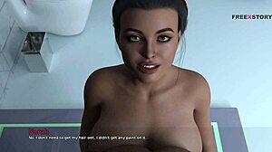 Mark and Norah shower together in the dorm.