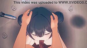 【ブルアカ】竜華キサキ　フェラ in Anime Hentai!