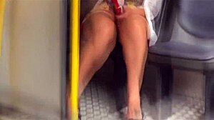 18-Year-Old Stepdaughter Flashing Without Panties on Public Bus
