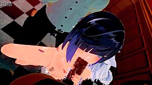 yelan in genshin impact gets bent over in doggystyle action 😏