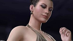 I can't believe this tremendous pair of big tits in femdom handjob scene, cum everywhere