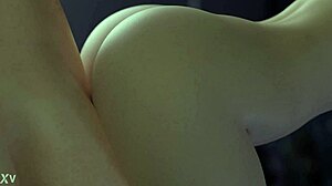 I can't believe this tremendous pair of big tits in femdom handjob scene, cum everywhere