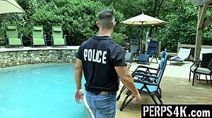 that boy getting punished with cum in his ass by the gay officer at work