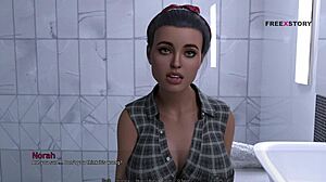 Mark and Norah shower together in the dorm.