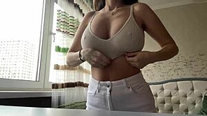 wanna see my natural plump breasts in sexy tops? trying on tight fits now!