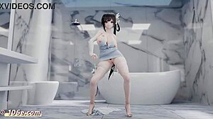 azur lane zhenhai 3d nude dance in chinese comic style