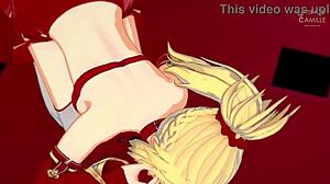 in fate apocrypha, mordred pedragon masturbates you and allows you to cum inside