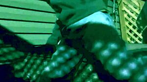 Time lapse stop frame stretch against steps at night with lattice shadow ass and legs effect