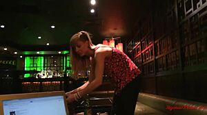 A Croatian couple’s adventurous anal and oral sex in a public restaurant