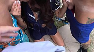 Fake Cop Fucked Hard by Strangers!