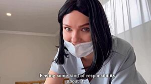 Terapis kurangkan sakit pemain bola dengan handjob berminyak dan bontot ketat.