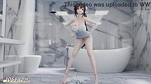 azur lane zhenhai 3d nude dance in chinese comic style