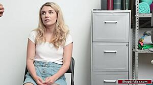 Can fake money get a blonde teen screwed by an officer?