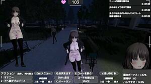 Seleka-san's daring naked coat trick in outdoor anime game