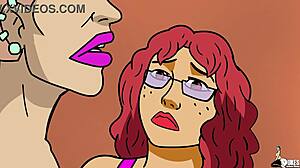 Trouble with a stripper in animated porn video