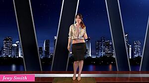 Naked jeny smith teases with big ass flashing during erotic anime casting interview, voyeur style.