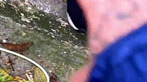 Patricinha with pink pussy climbs hill horny