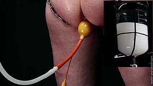 Sparkle struggles bound in bondage with enema play in this bdsm scene