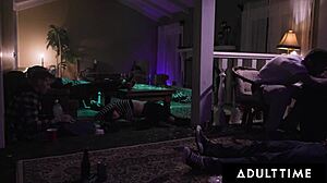 Voyeur teen watches Aidra Fox and Kristen Scott licking each other's pussies in reality