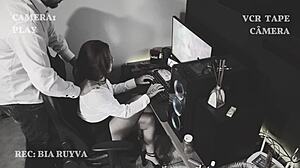 Young secretary gets a massage from her boss's wife