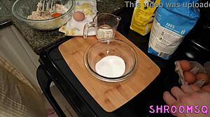 teen stepsis begs stepbro for cum icing