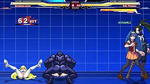 Kuromaru Vs Arcana Heart! Cumshot Battle?