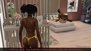 Sleeping stepmother ignores hard sex with her stepdaughter