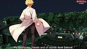 Sakura Haruno and Boruto get wild in this 3D hentai movie scene