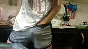 i relax in the kitchen while parents watch tv