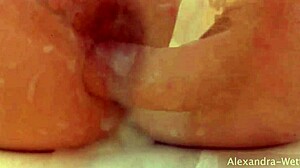 Omg public asshole filled with cum body completely covered in cum