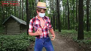 Sensual cosplay couple explores wild sex in woods