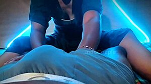 Outdoor indo massage turns into handjob session with close-ups