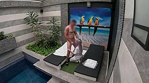 Room service girl gives blowjob in private suite