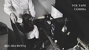 Young secretary gets a massage from her boss's wife