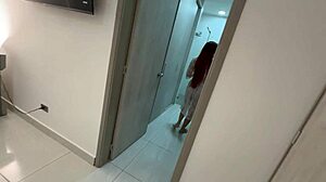 I Watch My Step Sister's Red-Haired Friend Angel Cruz Bathing And Fuck Her Huge Tits