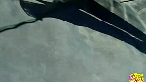 Blonde Plugs Girl's Pussy Doggystyle, Teases Asshole Outdoors