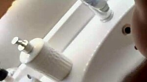 How does Luiza Marcato handle monster cock in bathroom POV pussy fuck?