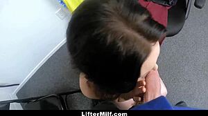 Milf shoplifter bent on the table for her punishment - liftermilf