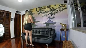 Elisa Ferraz prepares naked for her first double penetration in the mansion