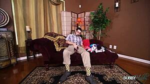 Step mommy milks slave intensely