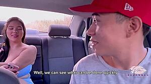 An American slut fulfills the fantasy of her Uber driver