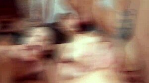 Wet and wild gang bang with double anal penetration