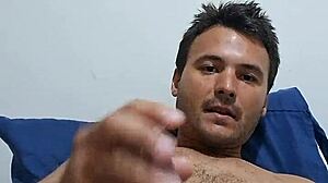 hey, are you watching this solo boy stroking his cock hard?