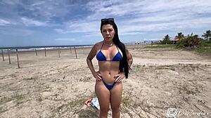 Tattooed Hottie From Beach Gives Facial Cumshot After Blowjob And Doggystyle Riding. Big Tits Bounce During Anal Fisting.