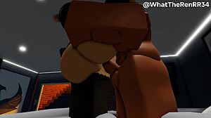 浪漫氛围转为粗暴，可爱Roblox RP性爱