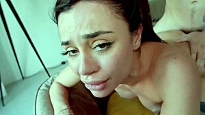 Liquid lunch with brunette bodybuilder in hardcore scene and massive squirts